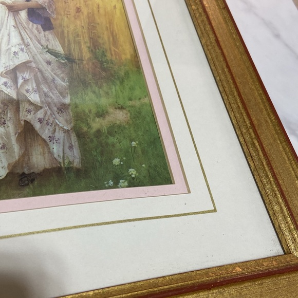 Print Of A Young Woman At A Landfill Collecting Flowers in Gold Tone Frame - Picture 10 of 17